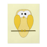 Cute Owl Cartoon. Yellow. Full Color Flyer
