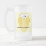 Cute Owl Cartoon. Yellow. Mug