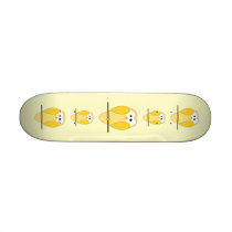 Cute Owl Cartoon. Yellow. Skate Board Deck