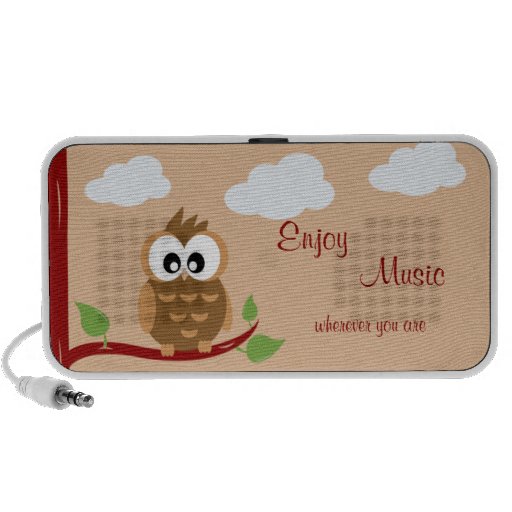 Cute Owl Enjoy Music Doodle Speaker