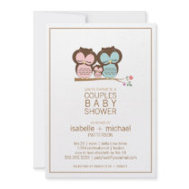 Cute Owl Family Couples Baby Shower Invitation