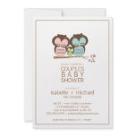 Cute Owl Family Couples Baby Shower Neutral Announcement