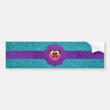 Cute Owl glitter Bumper Sticker