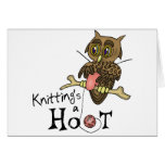 Cute Owl Knitting Greeting Card