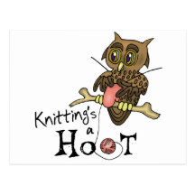 Cute Owl Knitting Post Cards