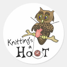 Cute Owl Knitting Stickers