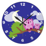 Cute Owl Mom and Baby Wall Clock
