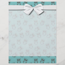 cute owl outlines on blue flyers