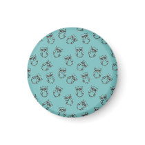 cute owl outlines on blue magnet