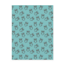 cute owl outlines on blue postcards