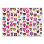 Cute owl pattern note card