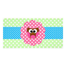 Cute owl polka dots picture card