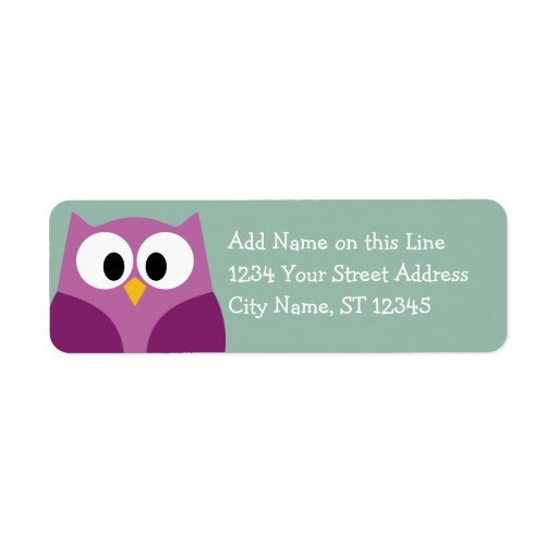 Cute Owl Return Address Labels Zazzle
