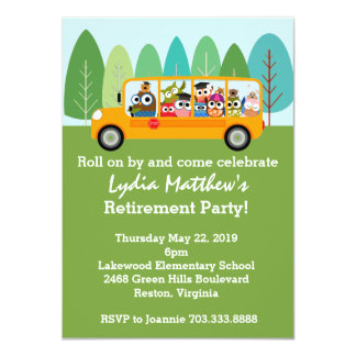 retirement school bus invitations | just b.CAUSE retirement school bus invitations | just b.CAUSE