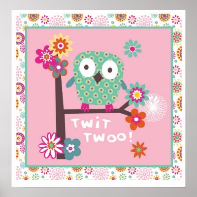 cute owl wall poster by petals613