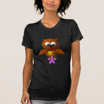 Cute owl with orchid t shirts