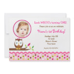 Cute Owl  Woodland Photo  Birthday Invitations