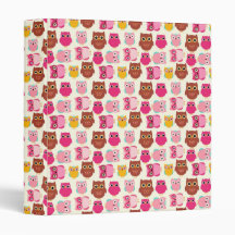 Cute Owls 3 Ring Binders