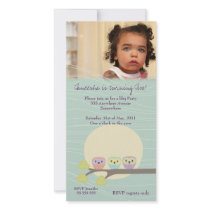 Cute Owls Girls Birthday Party Premium Invite