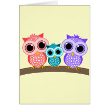 cute owls greeting card