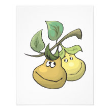 cute pair of pears happy characters announcements