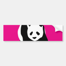 Cute Panda Bear Hot Pink Fuchsia Zoo Wildlife Gift Bumper Sticker