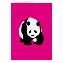 Cute Panda Bear Hot Pink Fuchsia Zoo Wildlife Gift Card