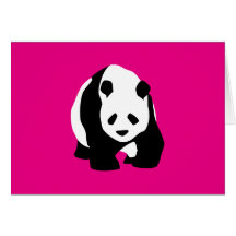 Cute Panda Bear Hot Pink Fuchsia Zoo Wildlife Gift Card