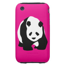 Cute Panda Bear Hot Pink Fuchsia Zoo Wildlife Gift Tough iPhone 3 Covers
