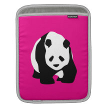 Cute Panda Bear Hot Pink Fuchsia Zoo Wildlife Gift Sleeves For iPads