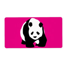 Cute Panda Bear Hot Pink Fuchsia Zoo Wildlife Gift Custom Shipping Label