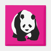 Cute Panda Bear Hot Pink Fuchsia Zoo Wildlife Gift Refrigerator Magnets