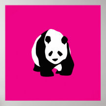 Cute Panda Bear Hot Pink Fuchsia Zoo Wildlife Gift Print