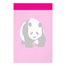 Cute Panda Bear Hot Pink Fuchsia Zoo Wildlife Gift Customized Stationery