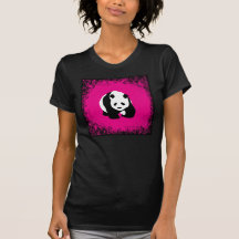 Cute Panda Bear Hot Pink Fuchsia Zoo Wildlife Gift Tee Shirts