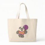 Cute Panda Bear with Balloon Tote Bags
