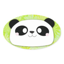 Cute Panda Oval Stickers