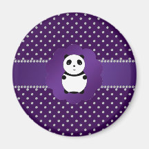 Cute panda purple diamonds fridge magnet