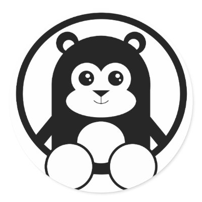Cute Panda Round Stickers by mrboomshot