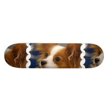 Cute Papillon Dog Skateboard