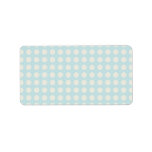 CUTE PASTEL BLUE POLKADOTS AND RIBBON CUSTOM ADDRESS LABEL