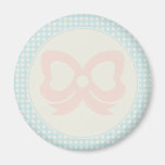 CUTE PASTEL BLUE  POLKADOTS AND RIBBONS FRIDGE MAGNETS