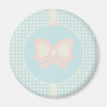 CUTE PASTEL BLUE  POLKADOTS AND RIBBONS FRIDGE MAGNETS