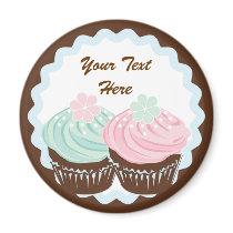 Cute Pastel Frosted Cupcakes Fridge Magnets