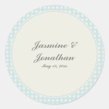CUTE PASTEL POLKADOTS AND RIBBONS BLUE STICKER