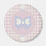 CUTE PASTEL PURPLE POLKADOTS AND RIBBONS FRIDGE MAGNETS