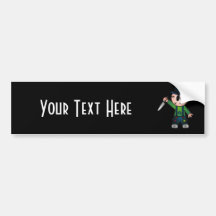 CUTE PATCHY KNIFE-WIELDING KILLER BUMPER STICKERS