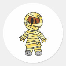 CUTE PATCHY MUMMY ROUND STICKERS