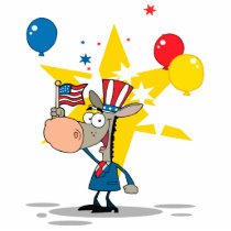 cute patriotic democratic donkey silly cartoon photo cut out