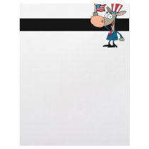 cute patriotic donkey cartoon democrat personalized letterhead